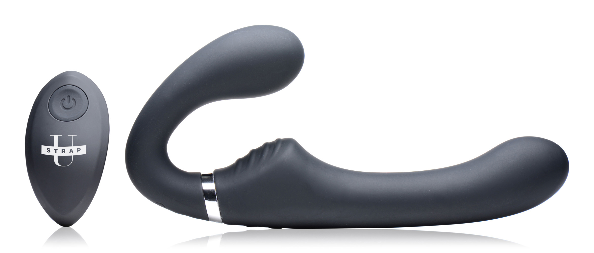 x mighty rider vibrating strapless strap on  black 