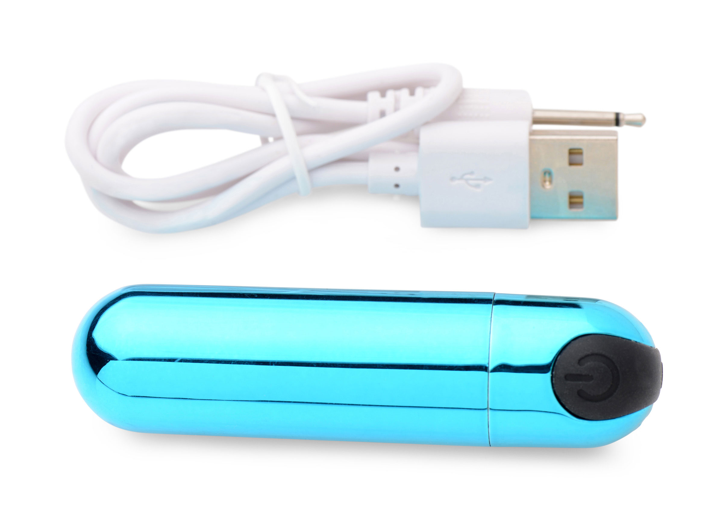 x rechargeable vibrating metallic bullet blue 