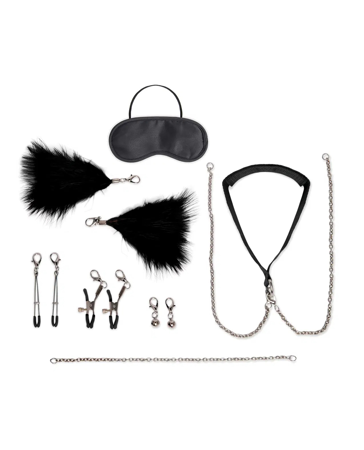 pc interchangeable collar and nipple clips set  black 