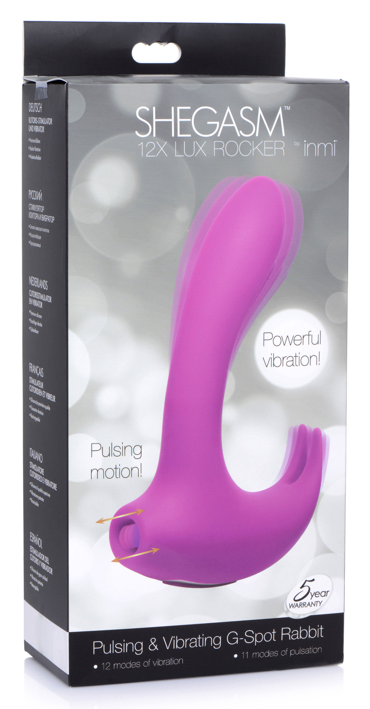 x lux rocker pulsing and vibrating g spot rabbit pink 