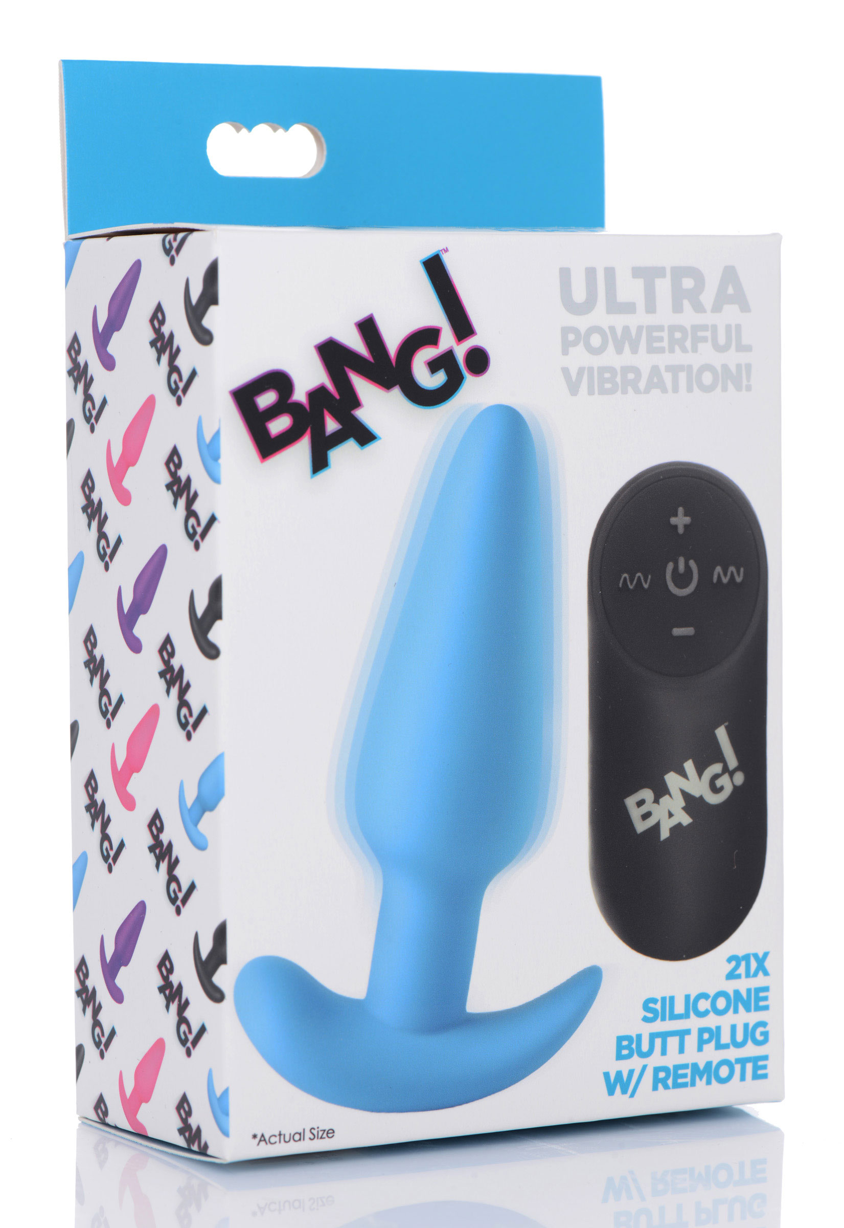 x silicone butt plug with remote blue 