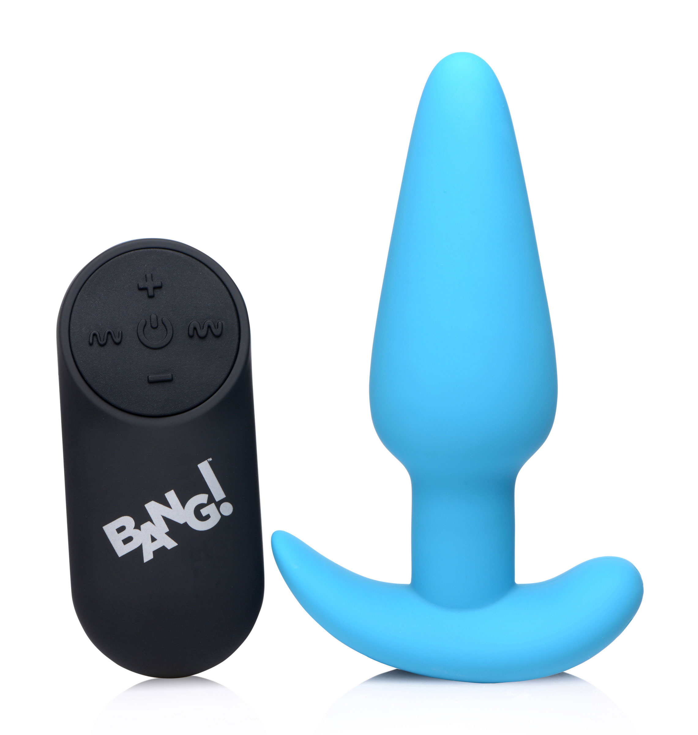 x silicone butt plug with remote blue 