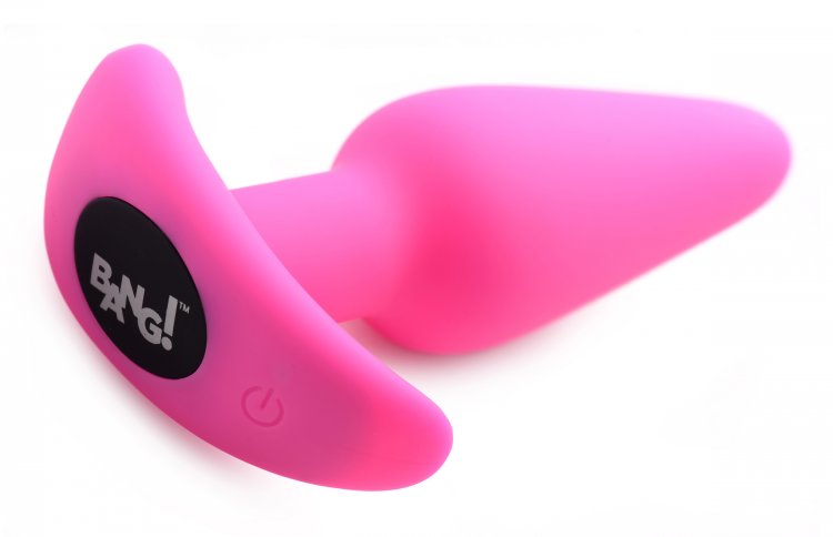 x silicone butt plug with remote pink 