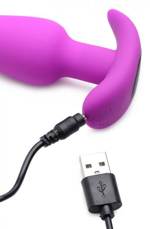 x silicone butt plug with remote purple 