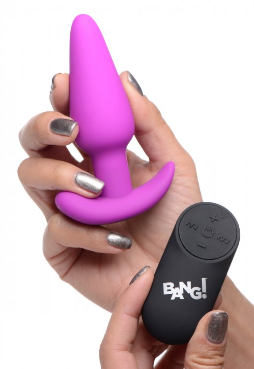 x silicone butt plug with remote purple 