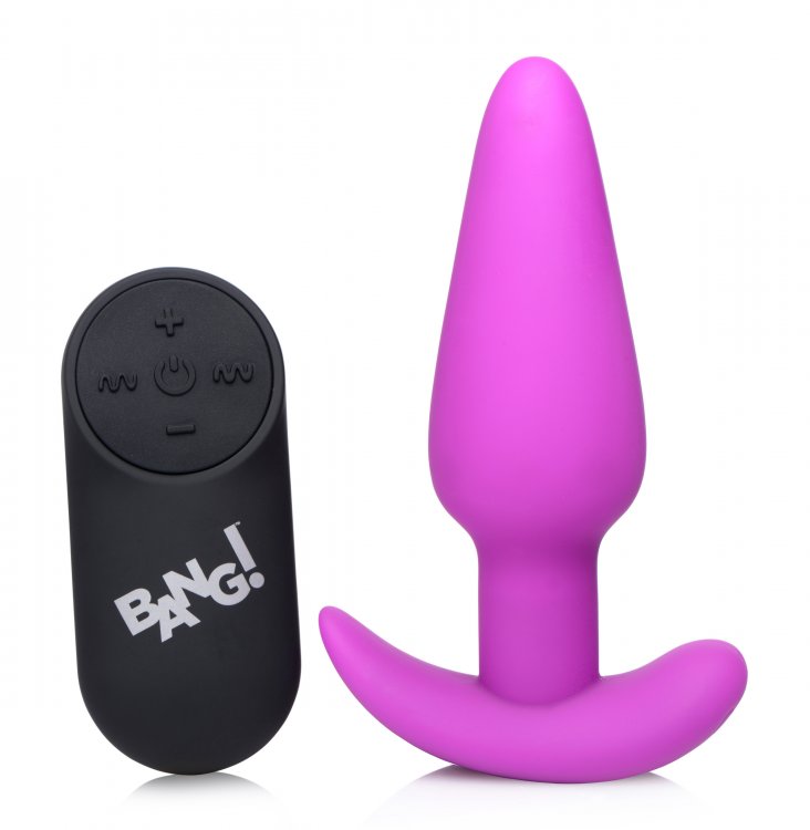 x silicone butt plug with remote purple 