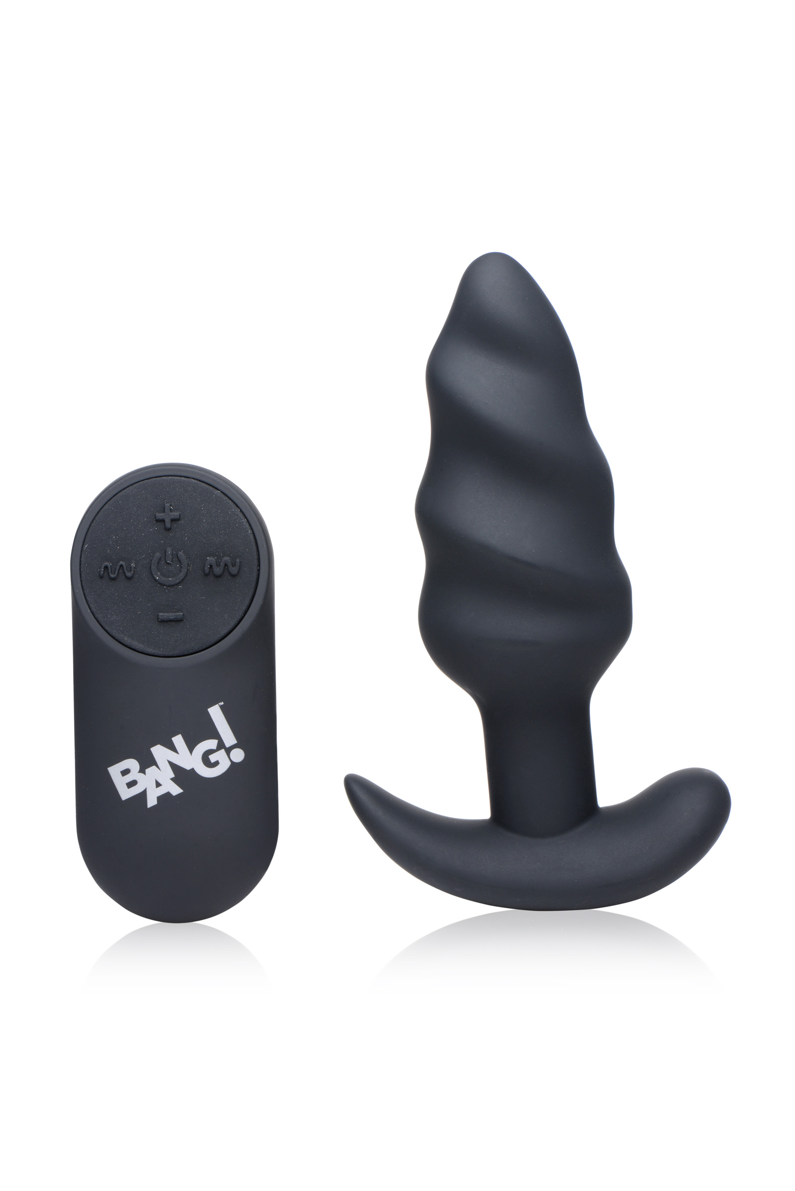 x silicone swirl plug with remote  black 