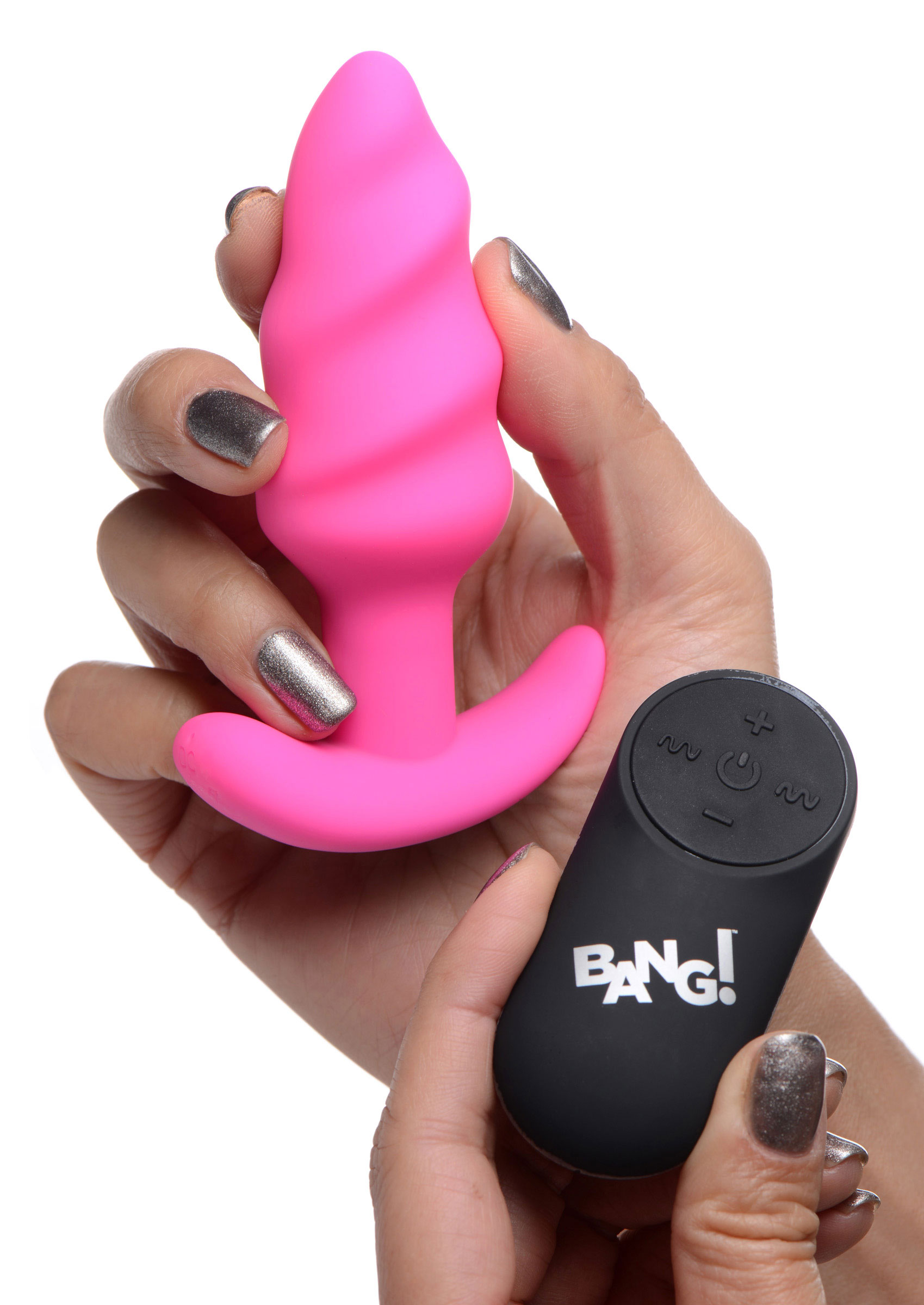 x silicone swirl plug with remote pink 