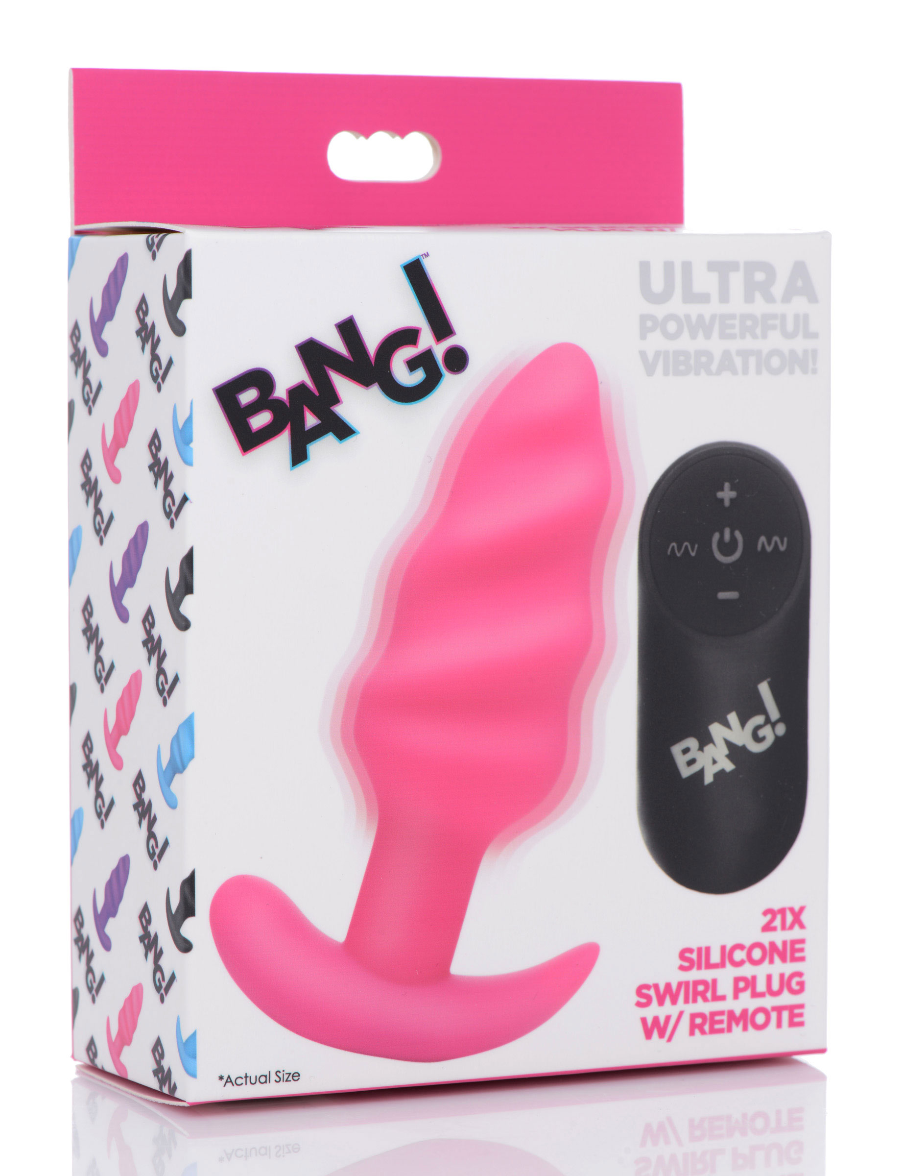 x silicone swirl plug with remote pink 