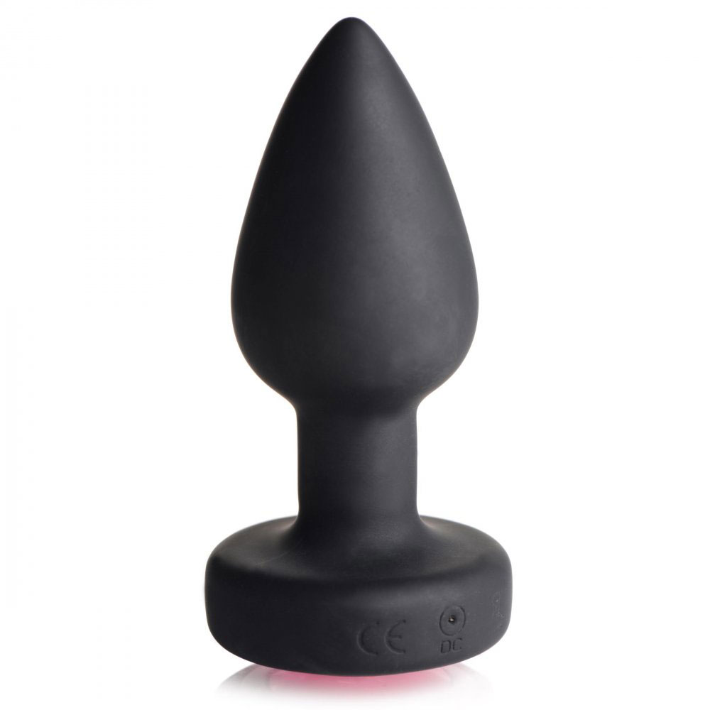 x silicone vibrating pink gem anal plug with  remote small 