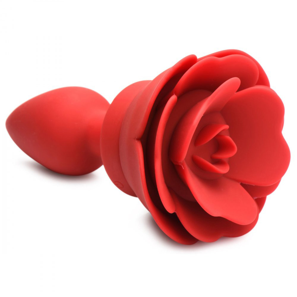 x silicone vibrating rose anal plug with remote  small 