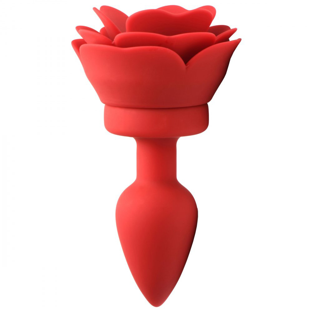 x silicone vibrating rose anal plug with remote  small 