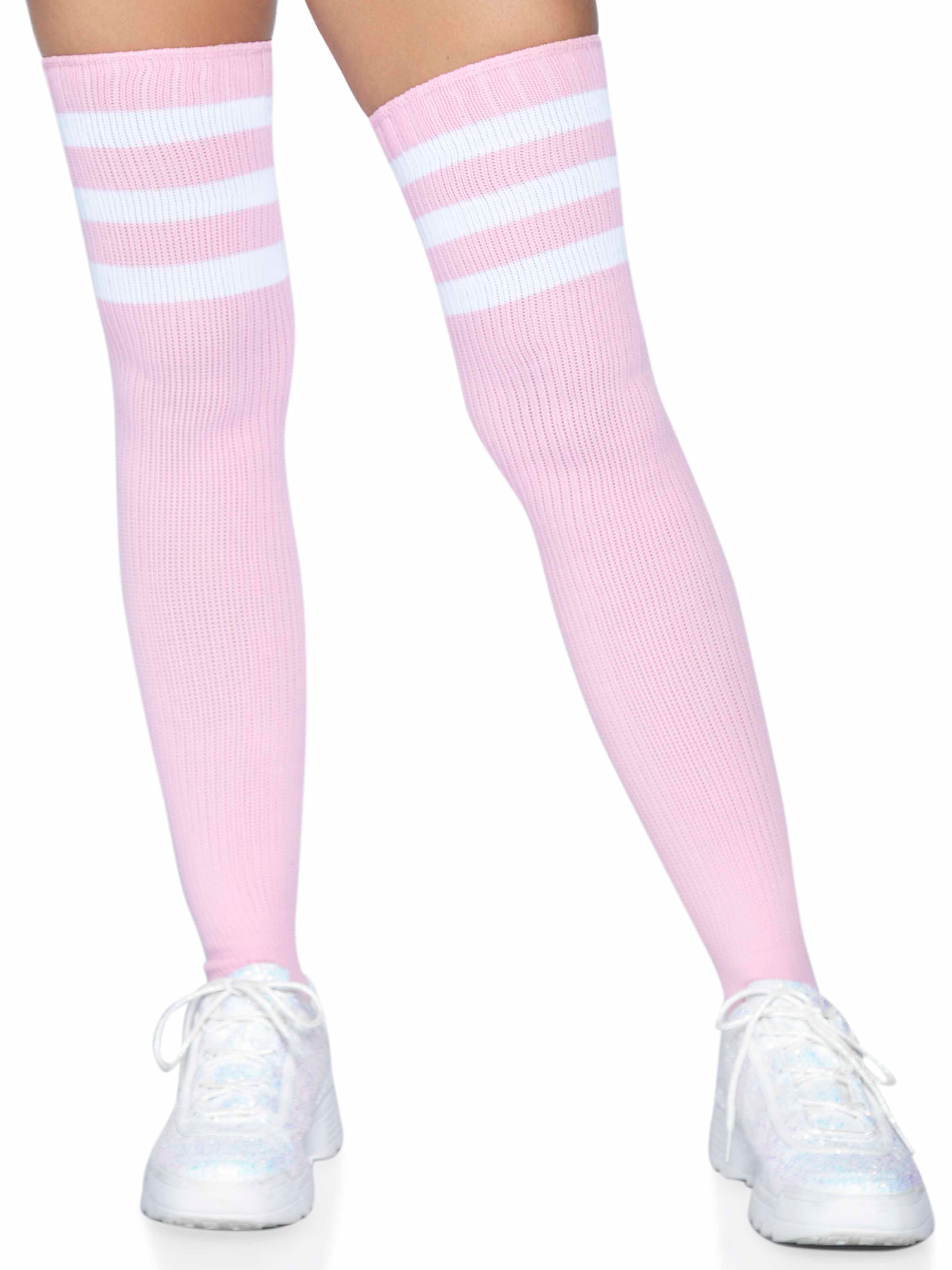 stripes athletic ribbed thigh highs one size light pink .png