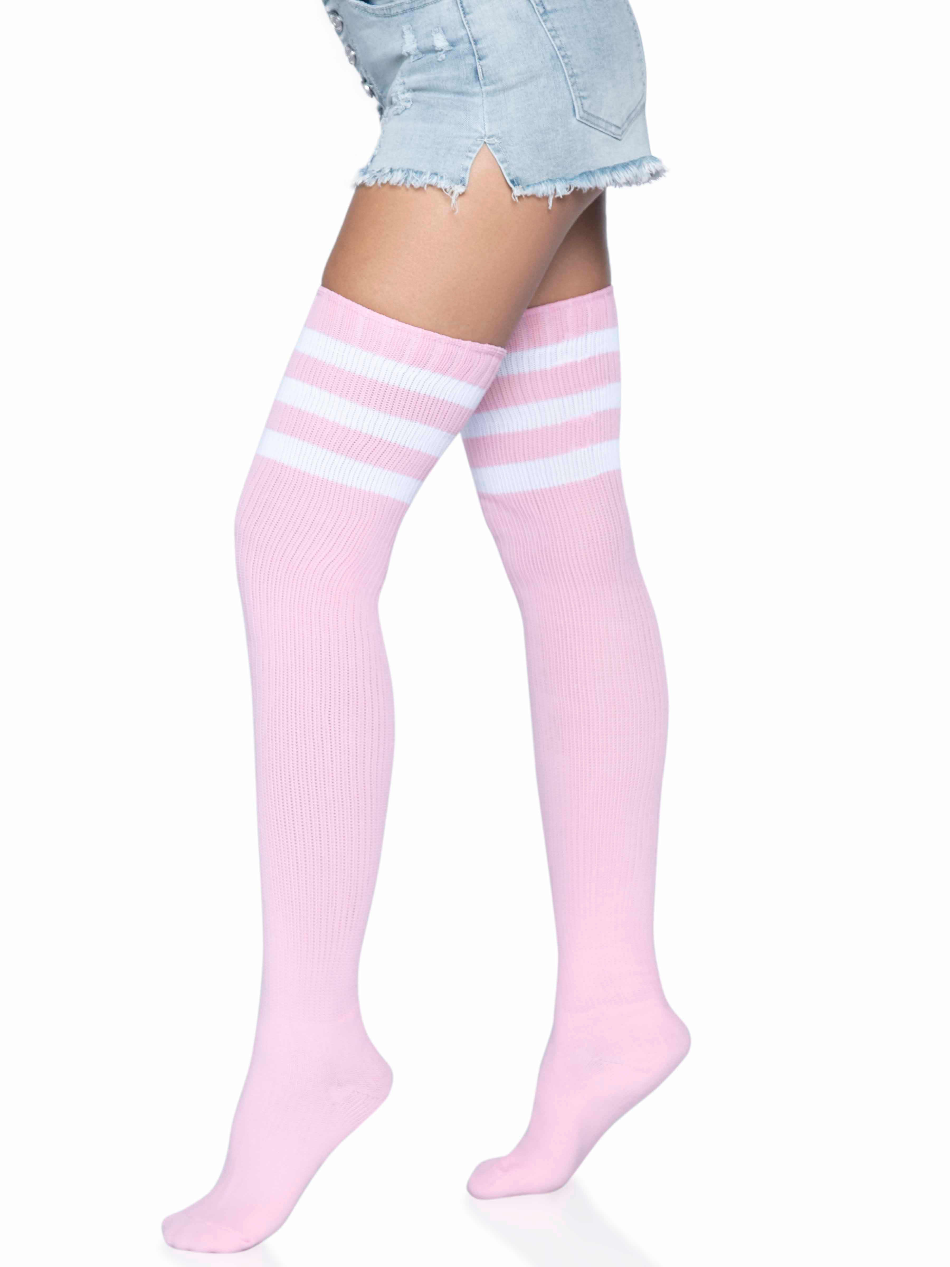 stripes athletic ribbed thigh highs one size light pink .png