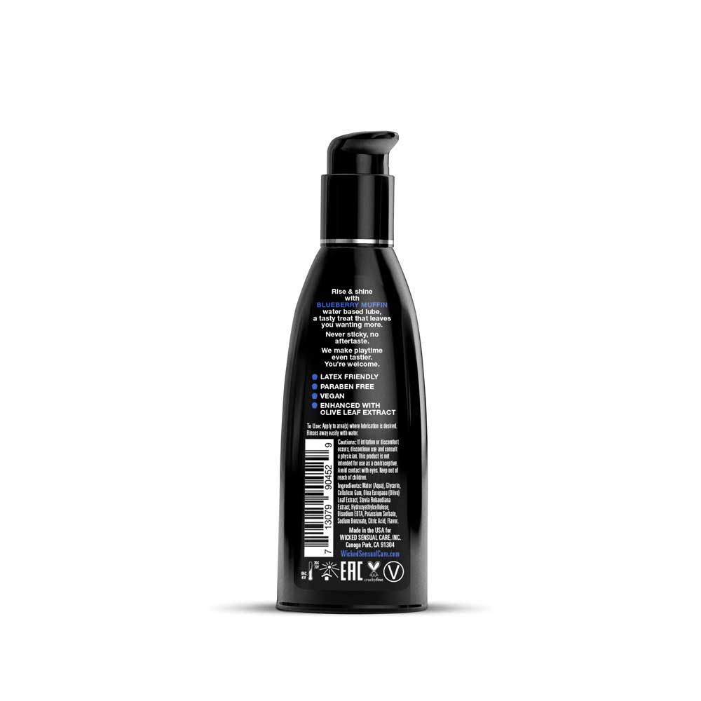 Aqua Blueberry Muffin Flavored Water Based Intimate Lubricant 2 Fl Oz