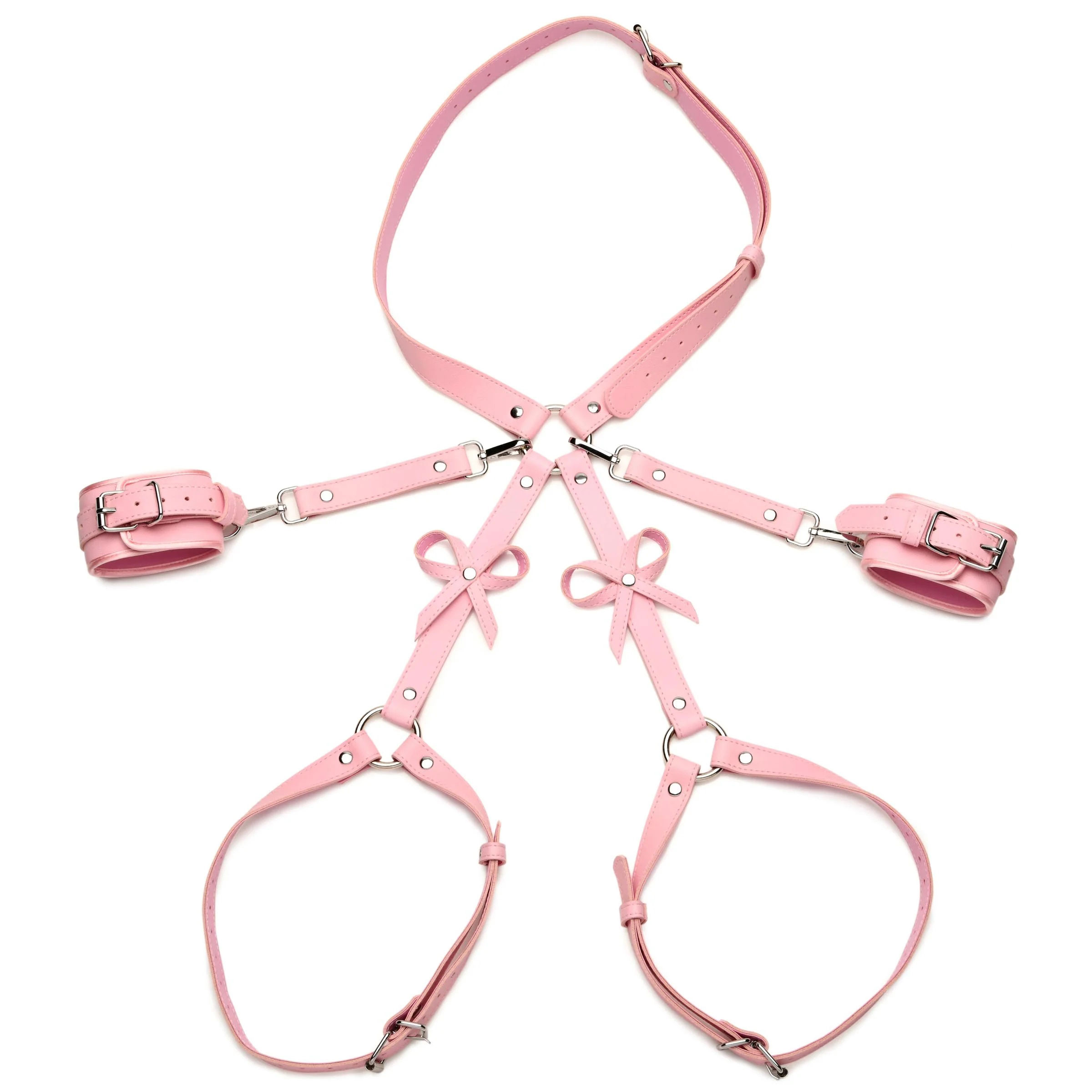 Bondage Harness With Bows Medium large Pink
