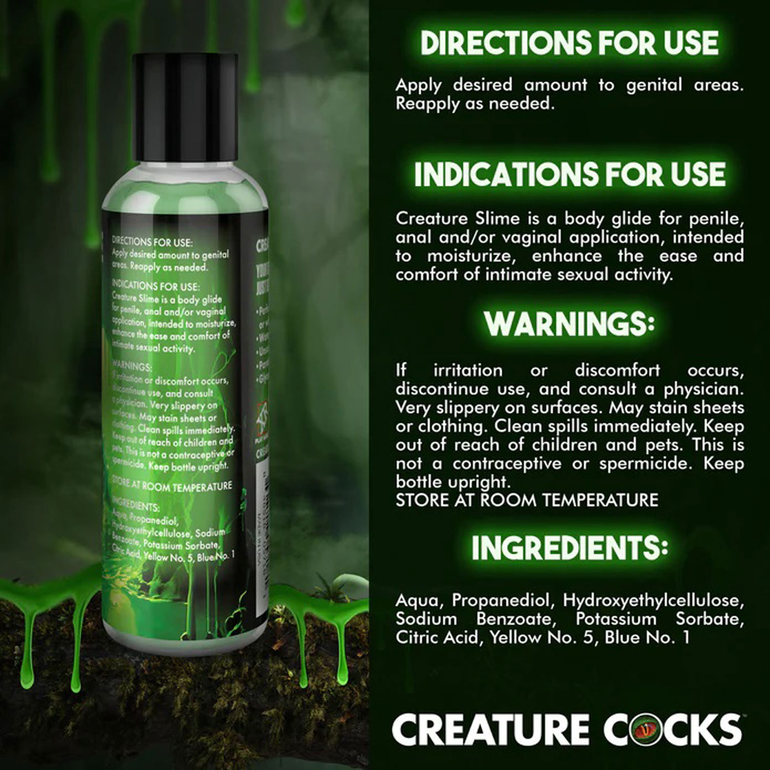 oz creature slime green slime water based lubricant 