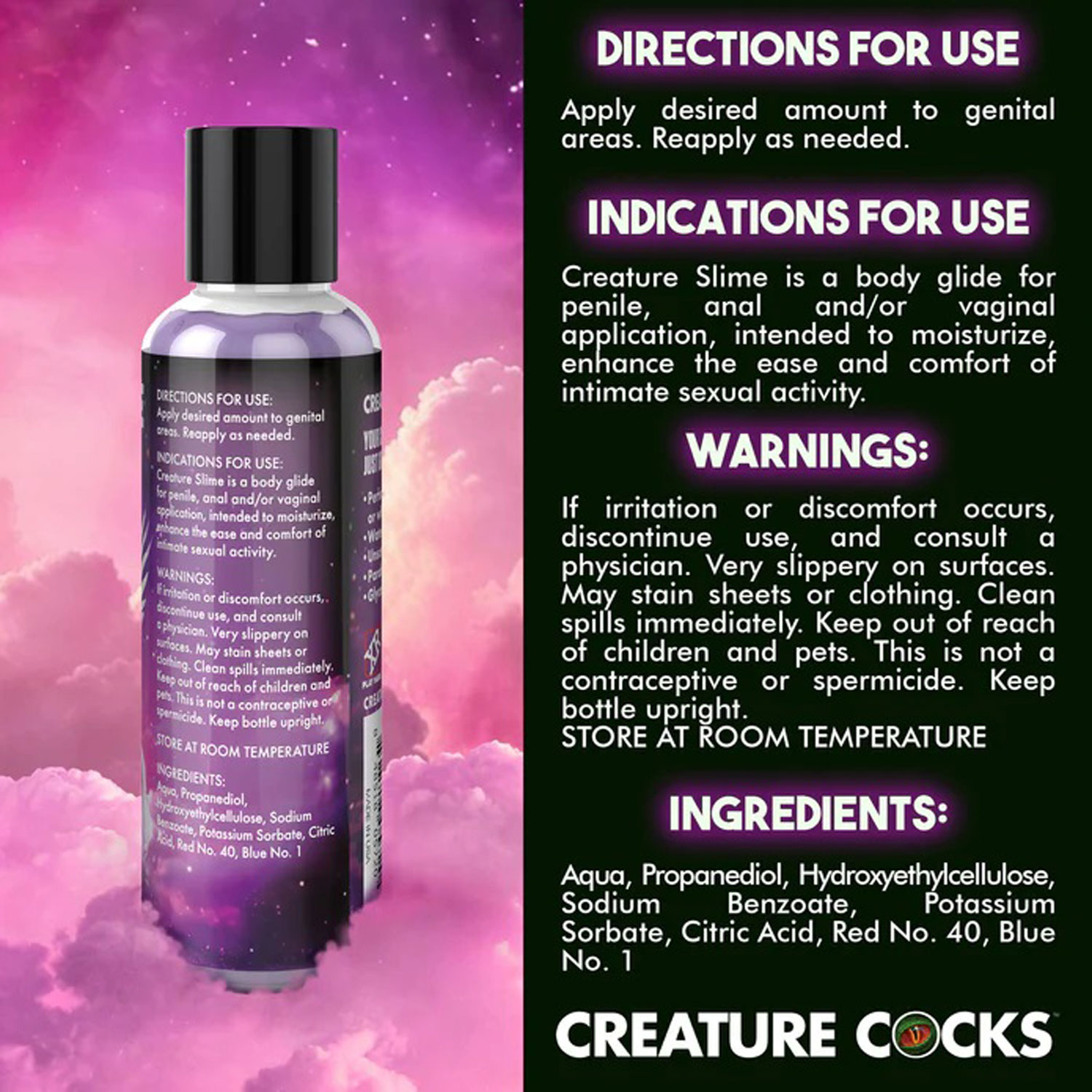 oz creature slime purple slime water based lubricant 