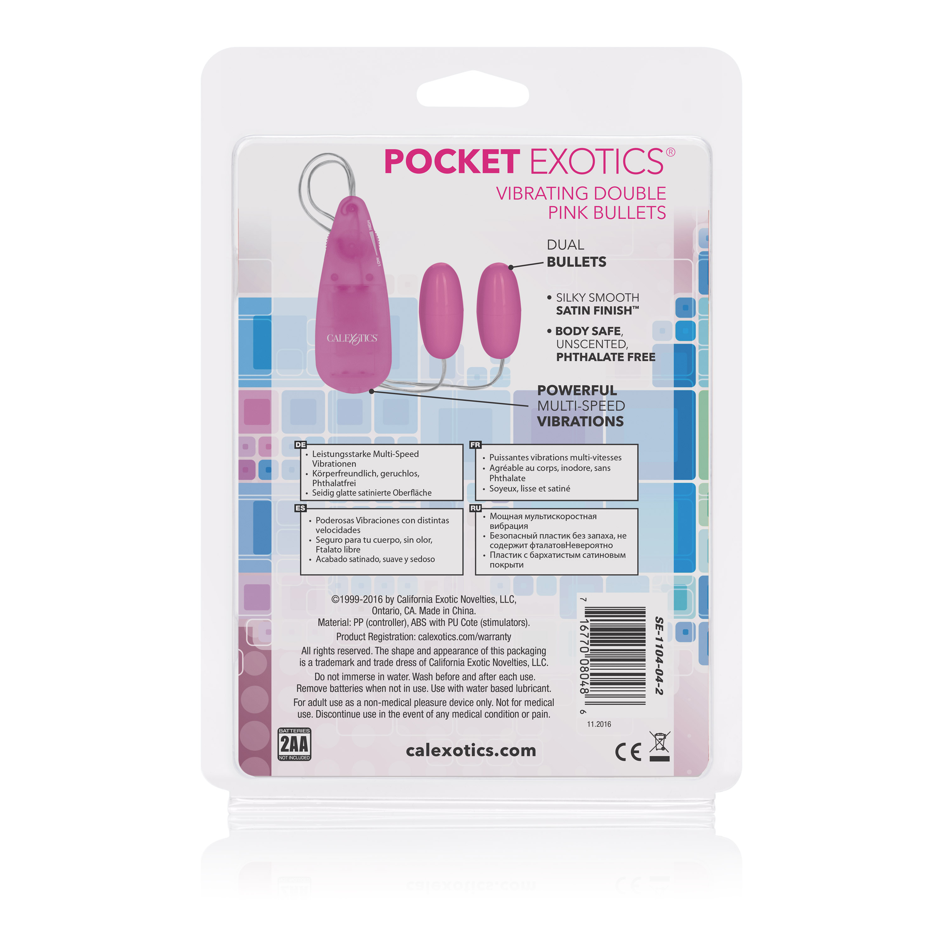 Pocket Exotics Vibrating Double Pink Passion Bullets Pink