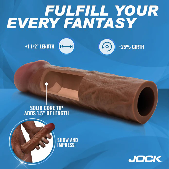 Jock 15 Silicone Penis Extension Sleeve Dark