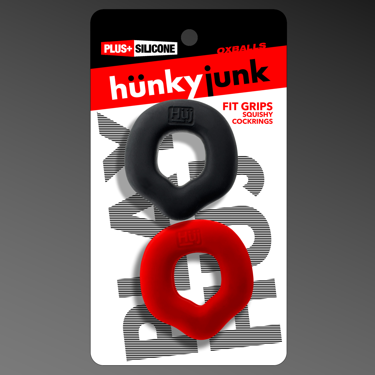 Fit Grips 2 Pack Ergo Fit Cockrings Black Red