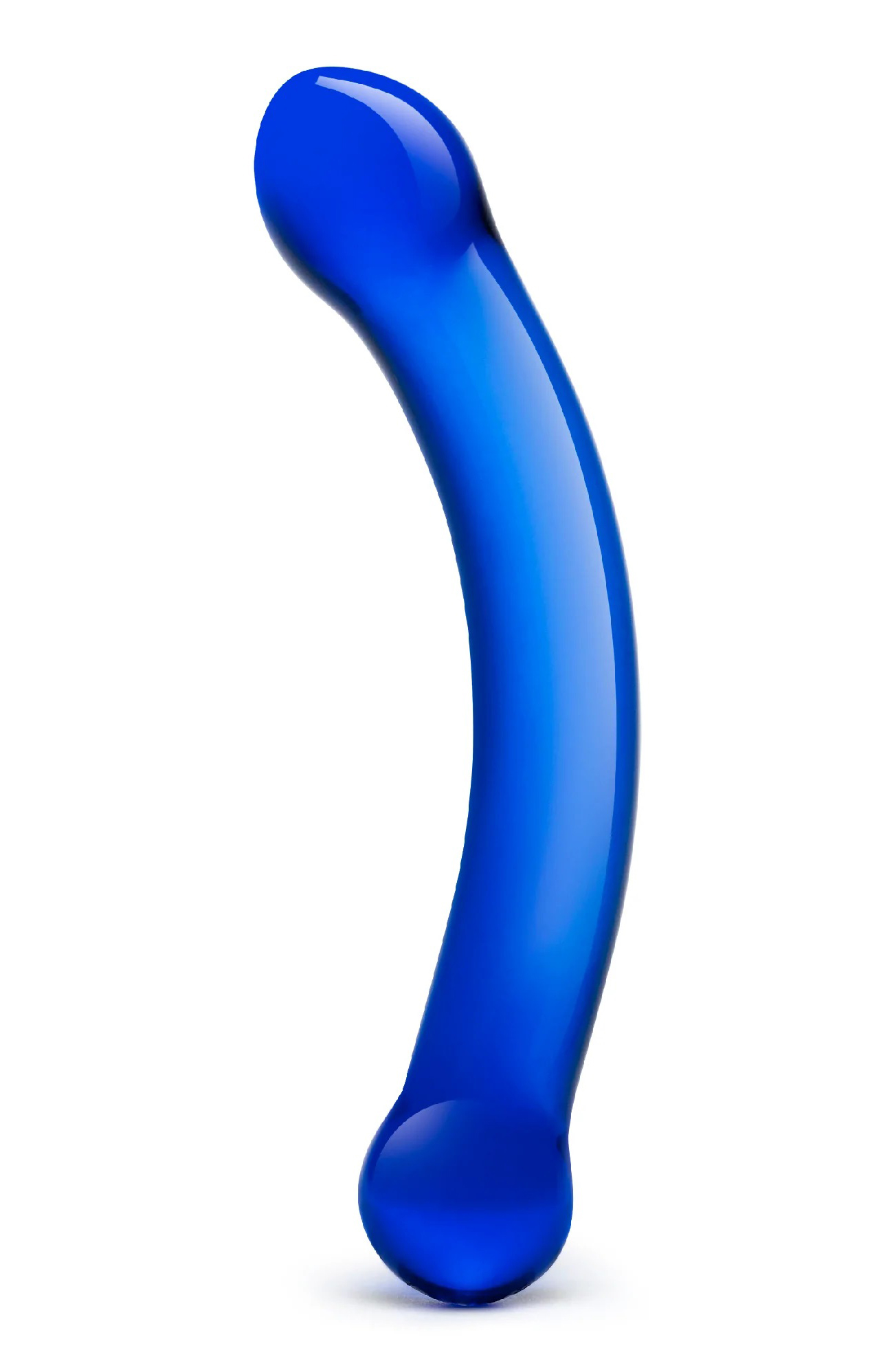 inch curved g spot blue glass dildo 