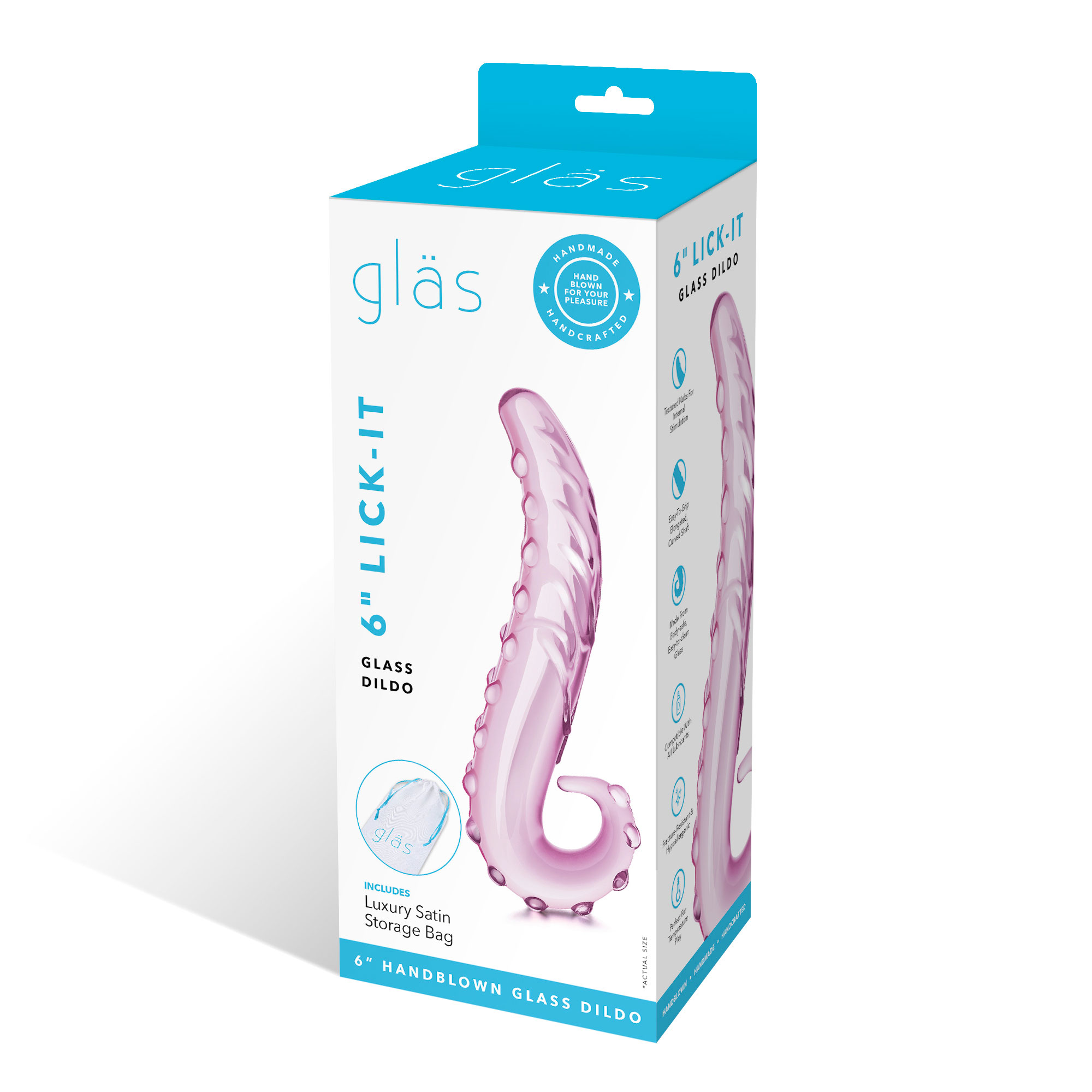 inch lick it glass dildo 