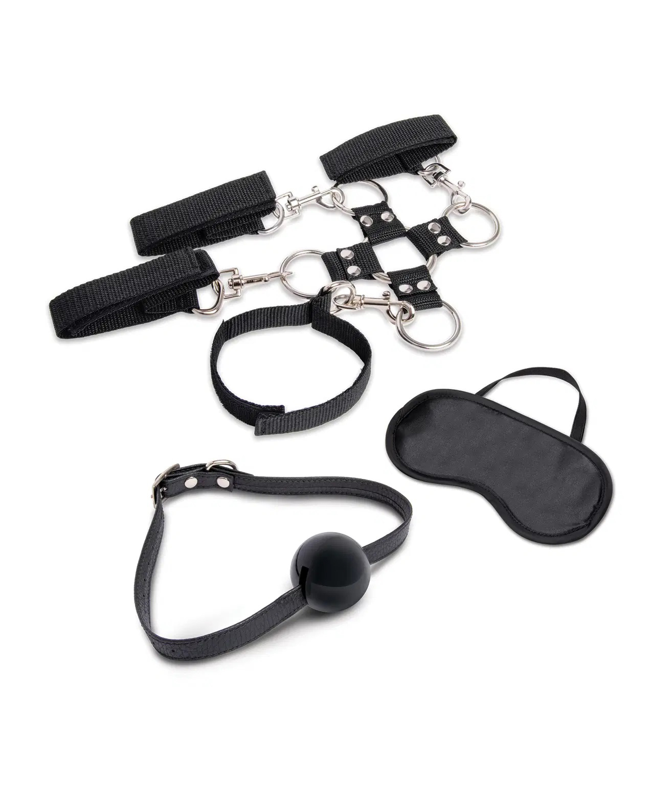 pc hogtie and ball gag kit black 