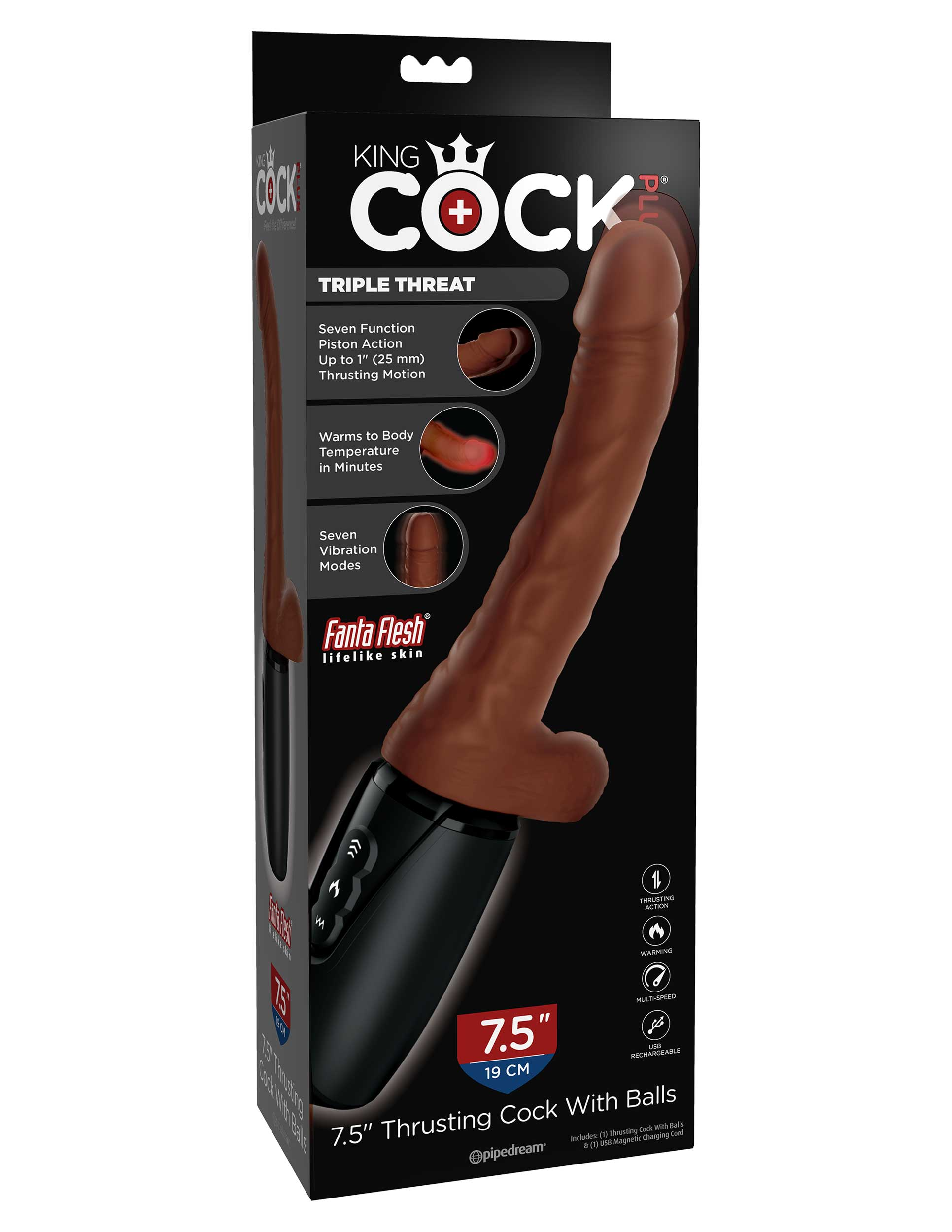 . inch thrusting cock with balls brown 