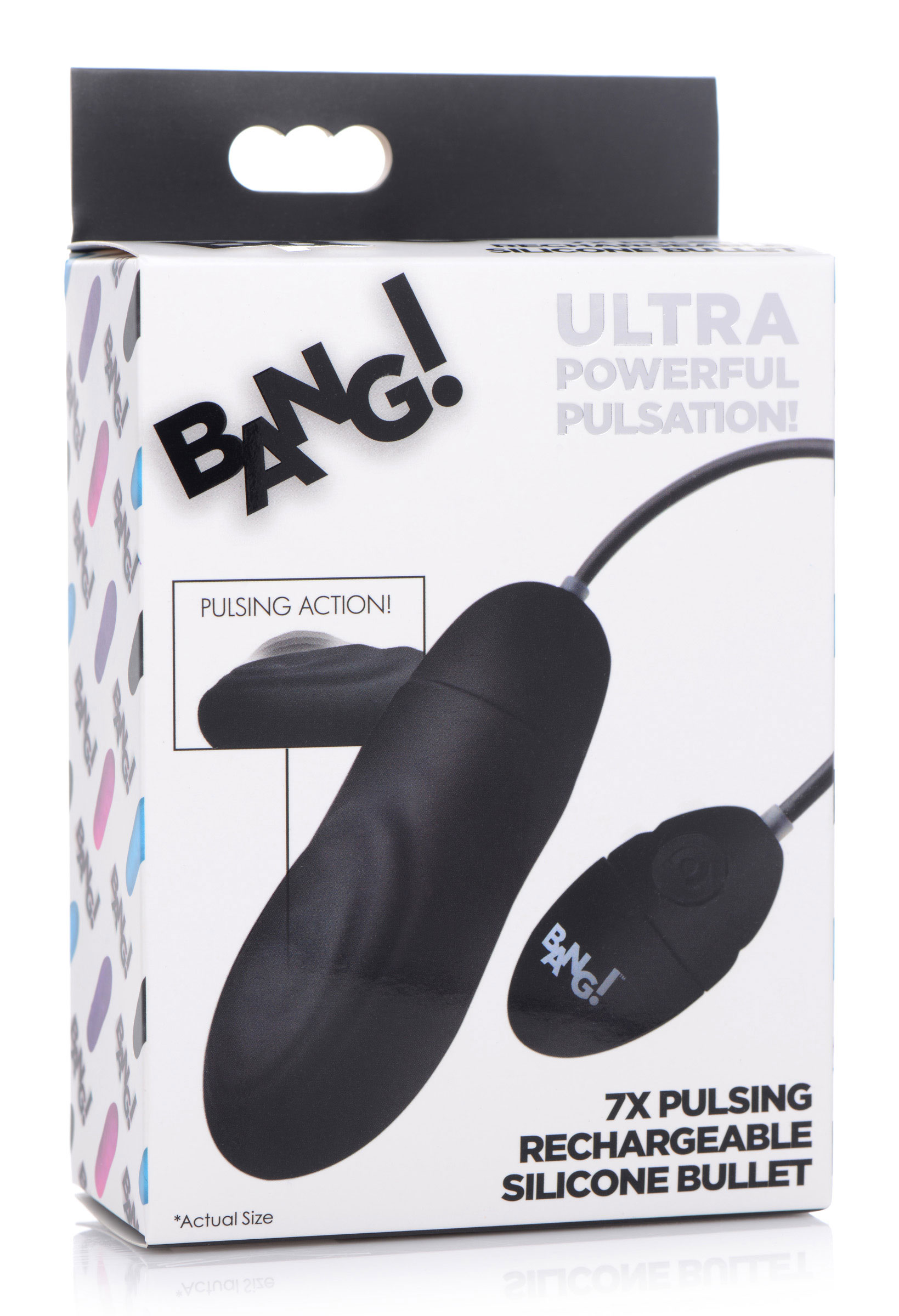 x pulsing rechargeable silicone bullet  black 