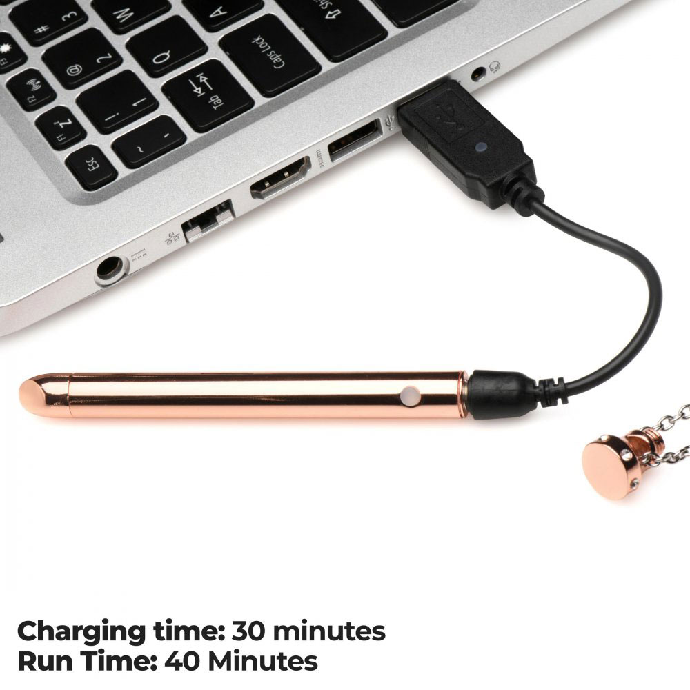 x vibrating necklace rose gold 