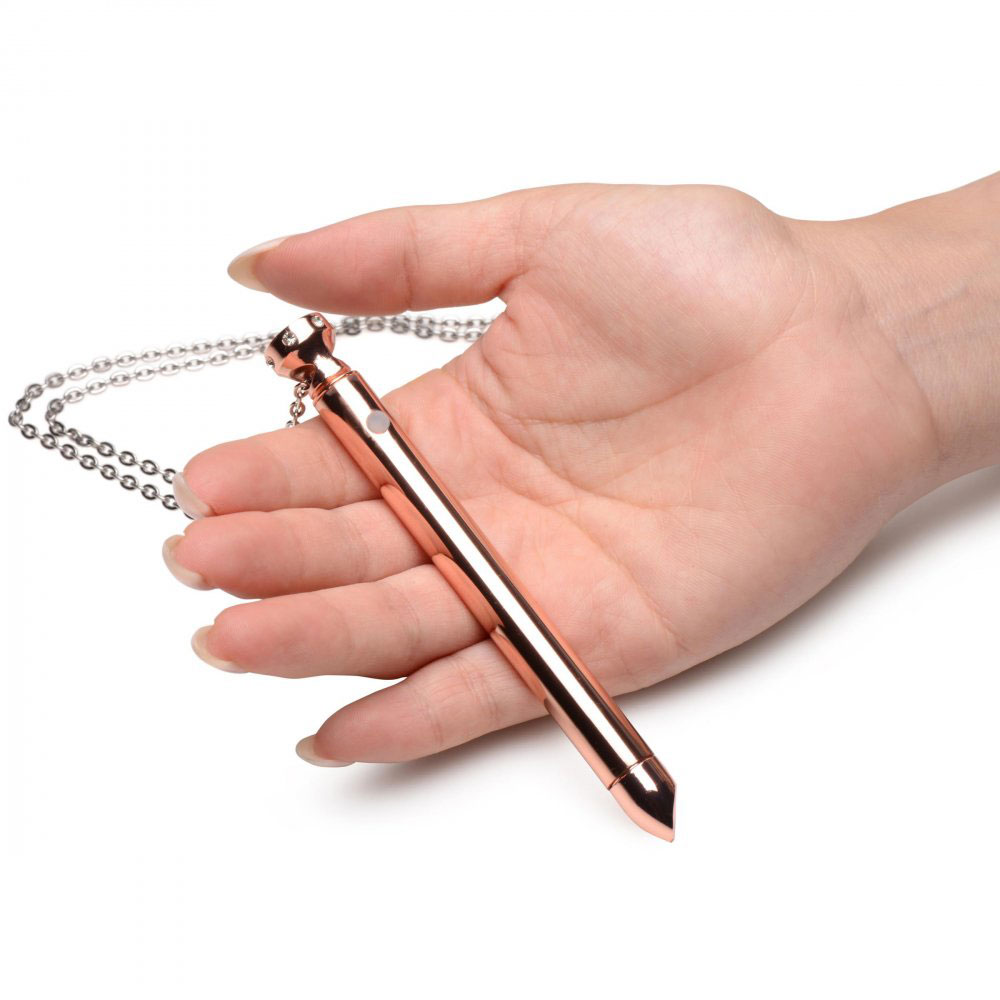 x vibrating necklace rose gold 