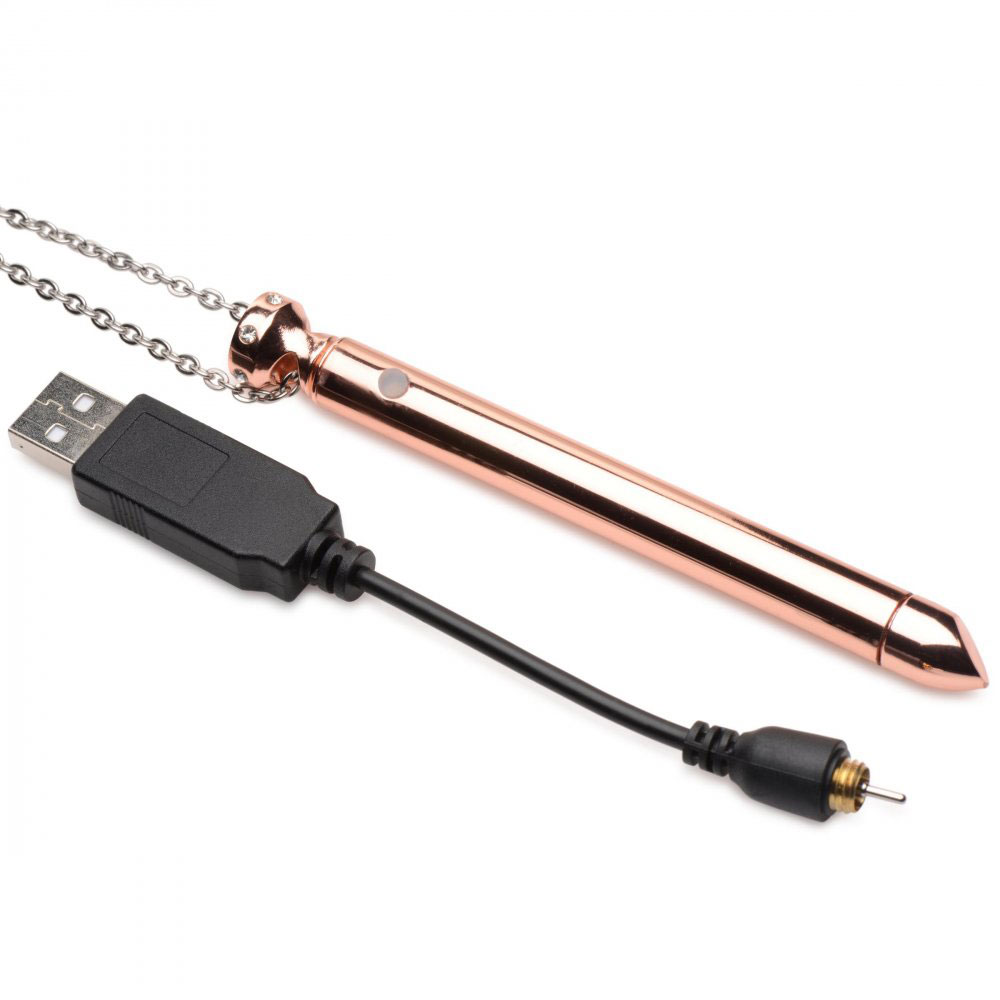 x vibrating necklace rose gold 