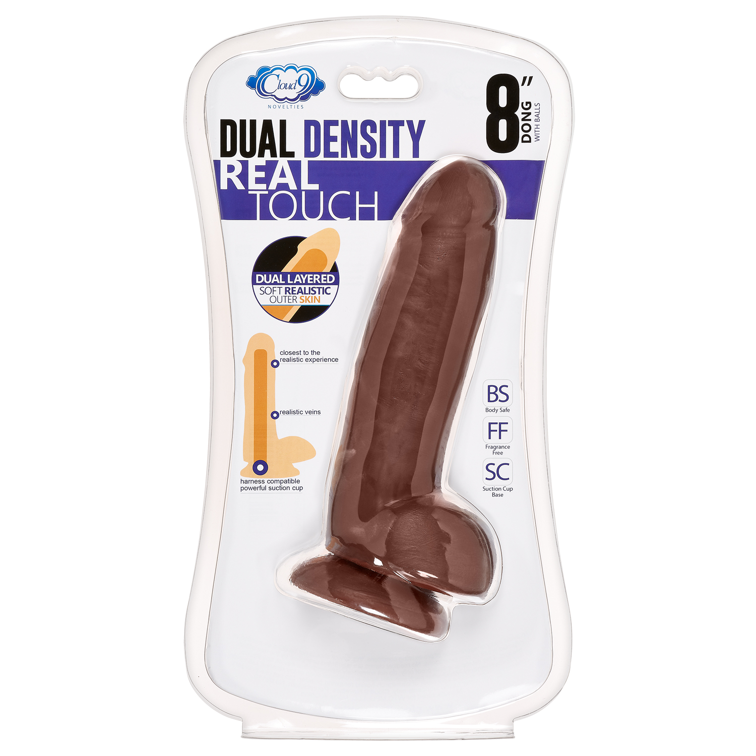 dual density real touch thick with realistic painted veins and balls brown 