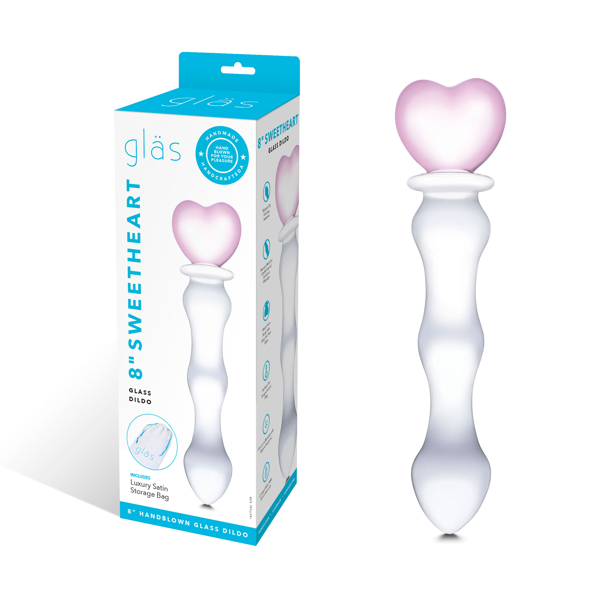 inch sweetheart glass dildo pinkclear 