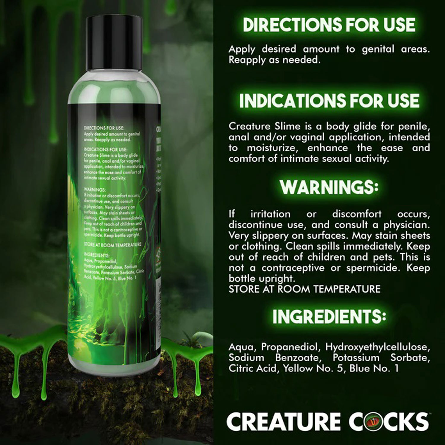 oz creature slime green slime water based lubricant 