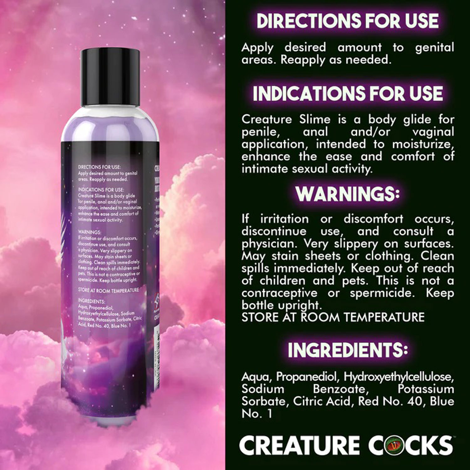 oz creature slime purple slime water based lubricant 