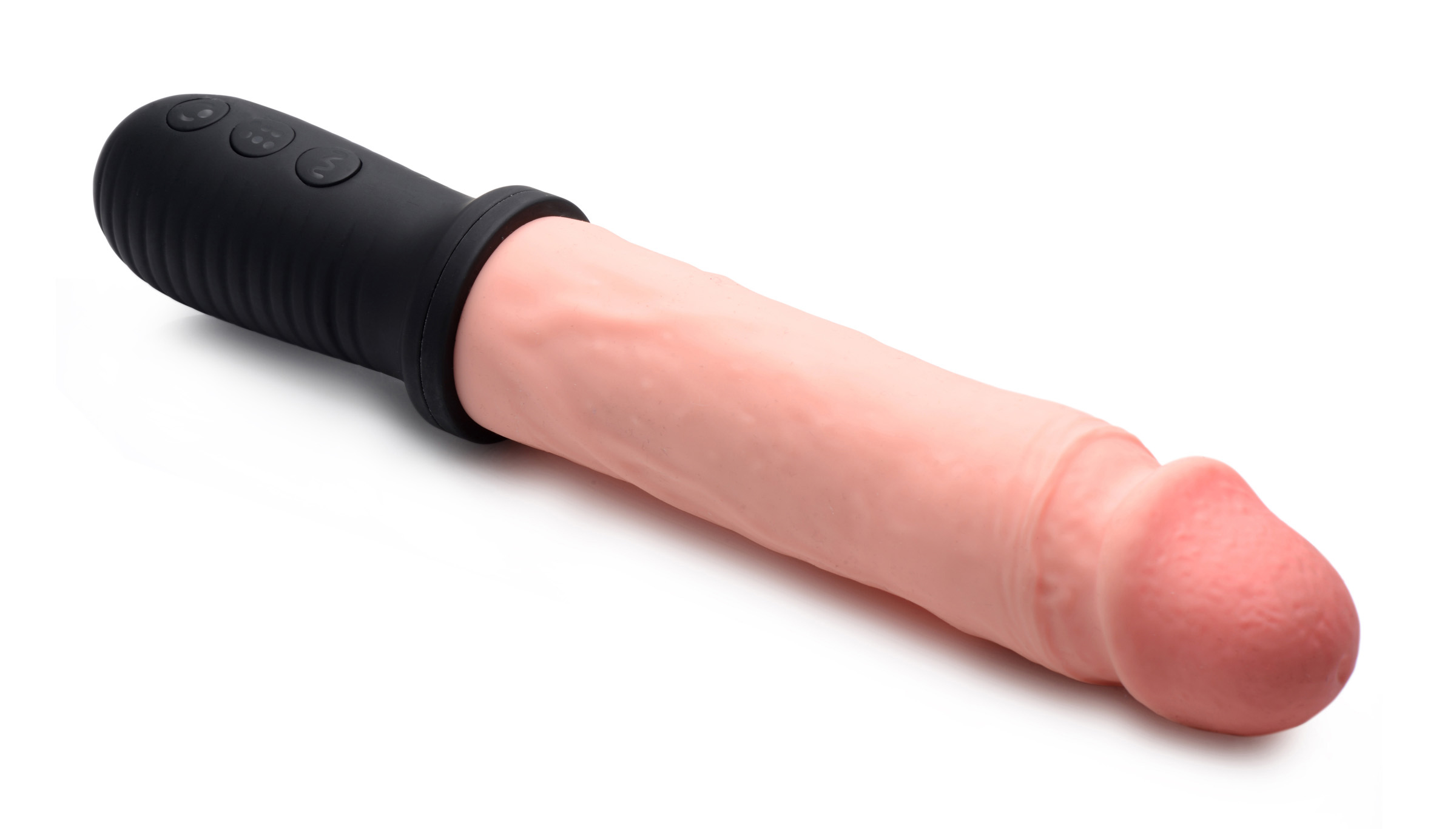 x auto pounder vibrating and thrusting dildo with handle flesh 