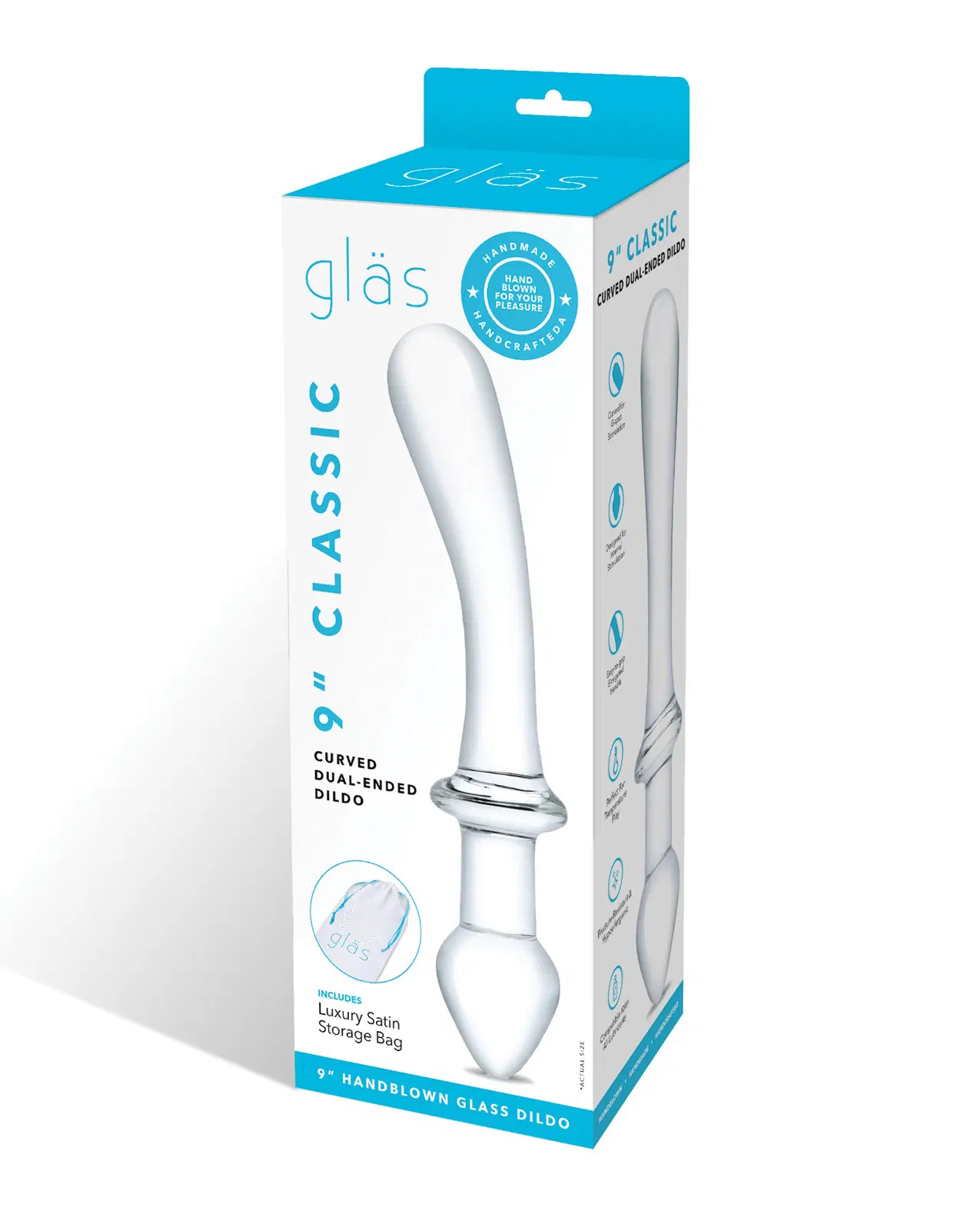 inch classic curved dual ended dildo clear 