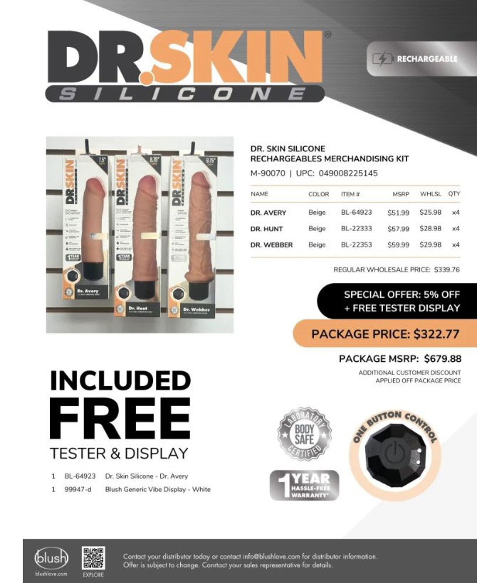 Dr Skin Silicone Rechargeables Merchandising Kit