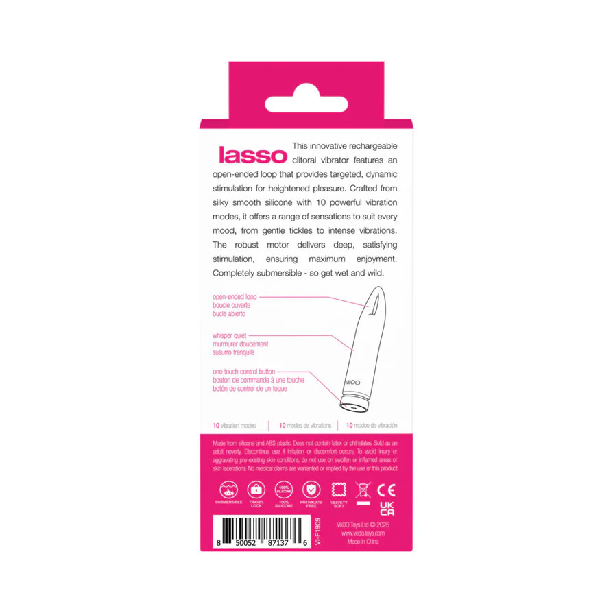 Lasso Rechargeable Clitoral Bullet Vibrator Pink