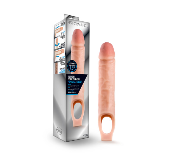 Performance 10 Inch Cock Sheath Penis Extender Vanilla