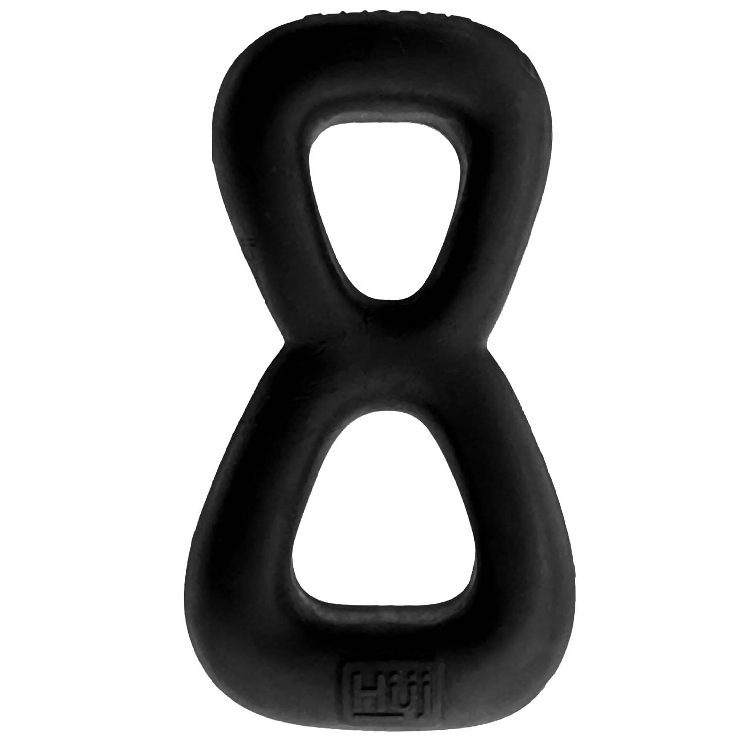 Boomerang Double Ring Cockring & Nut Tugger Black