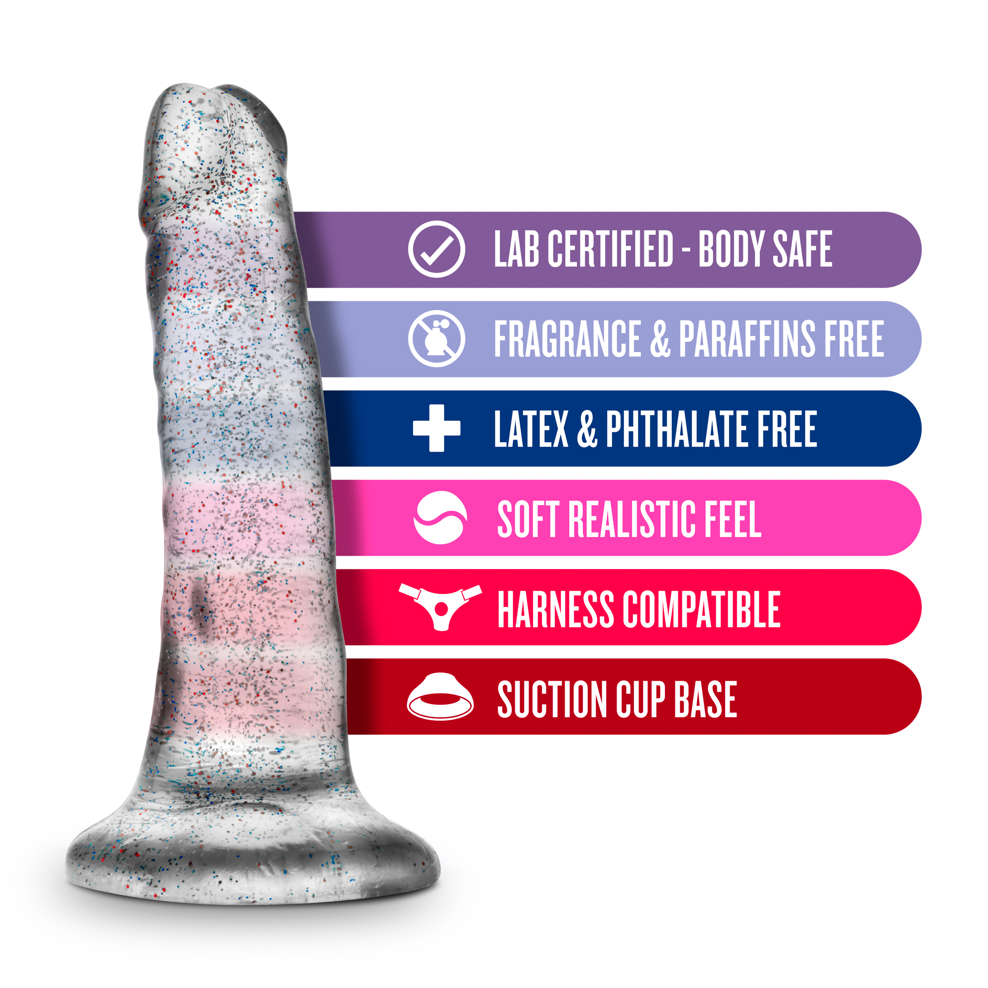 Naturally Yours 55 Inch Glitter Dong Sparkling Clear