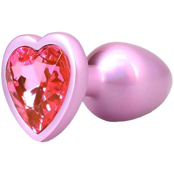 Booty Bling Metal Heart Plug Small Pink