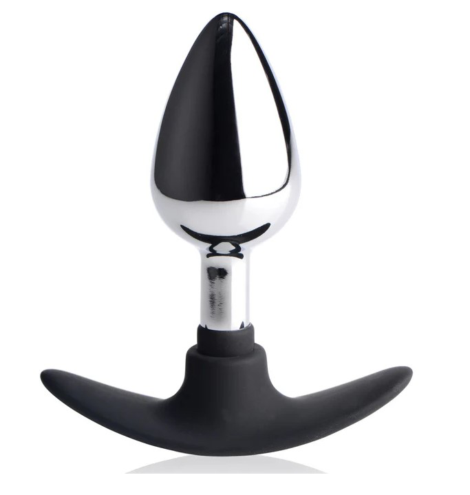 Dark Invader Metal and Silicone Anal Plug Medium  