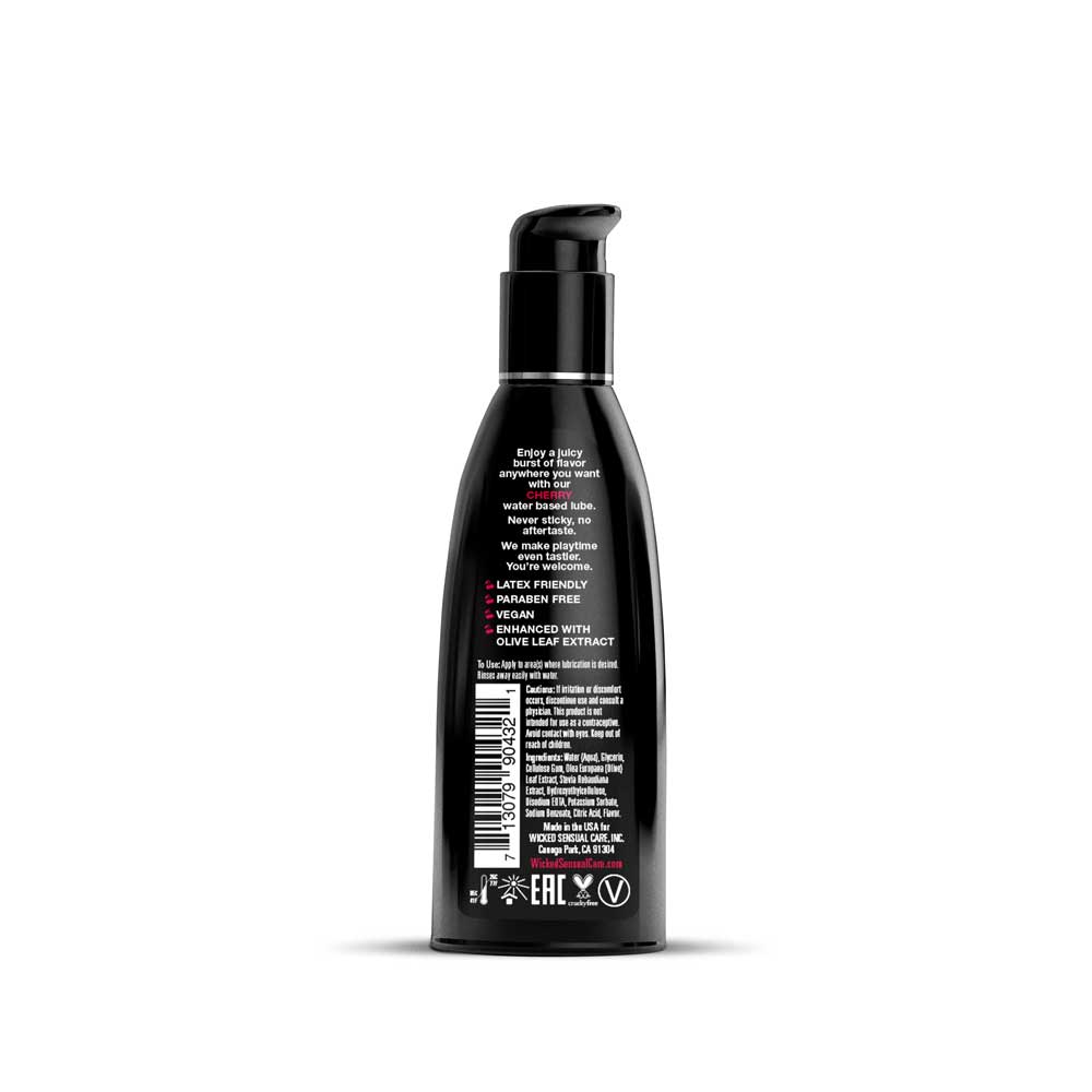 Aqua Cherry Flavored Water Based Intimate Lubricant 2 Fl Oz