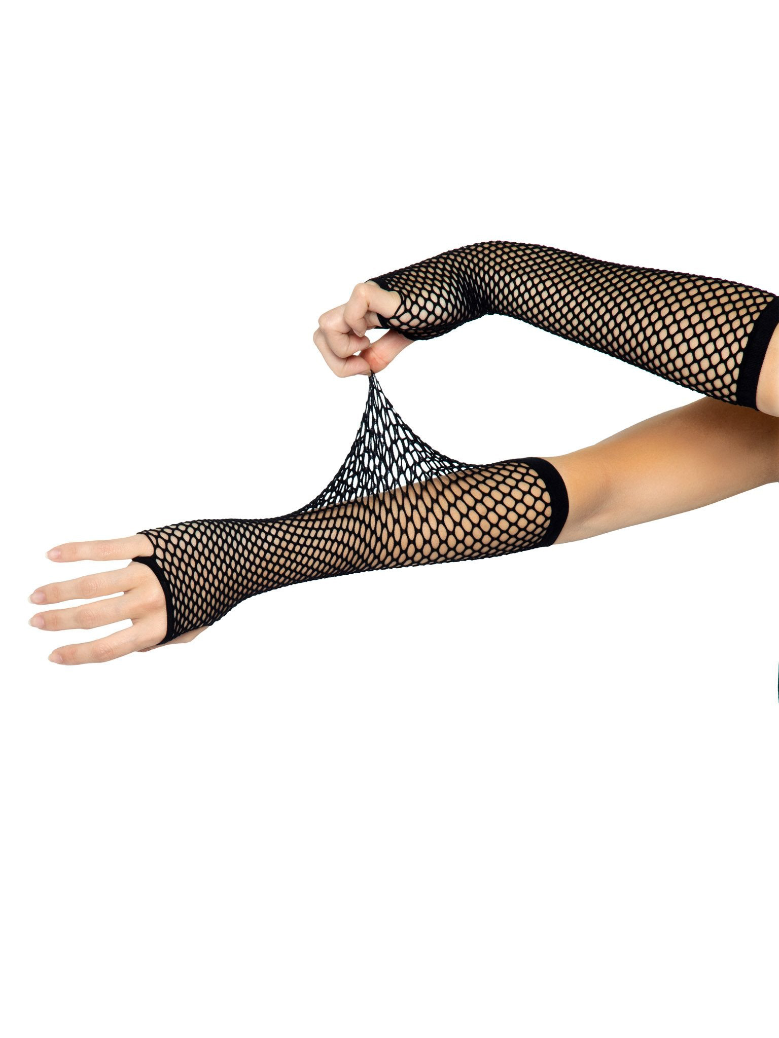 Triangle Net Fingerless Gloves Black