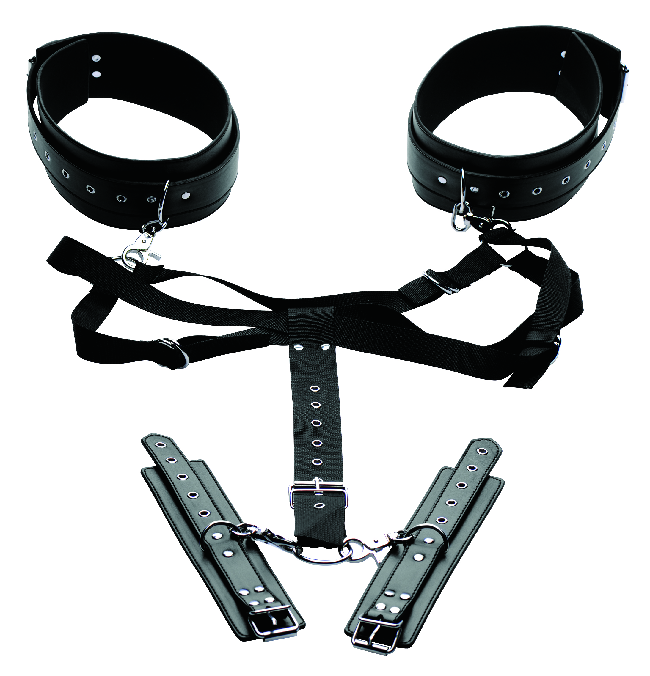 acquire easy access thigh harness with wrist cuffs 