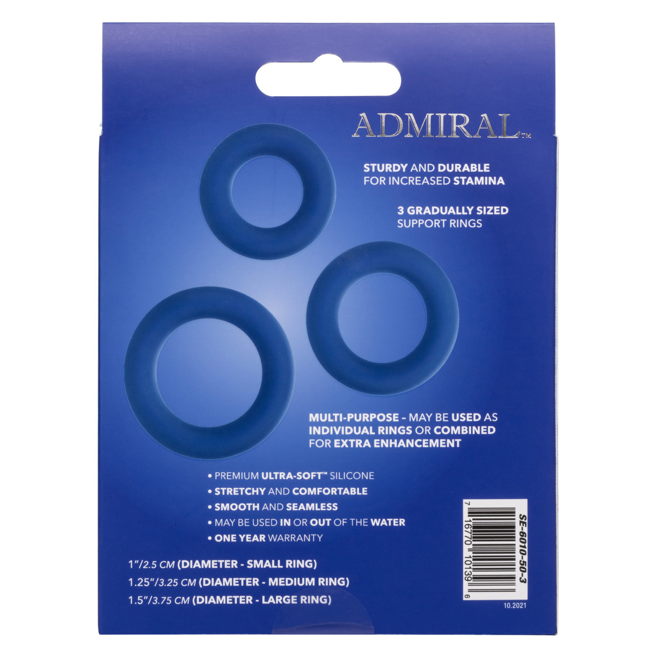 admiral universal cock ring set blue 